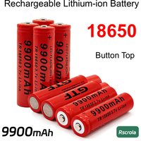 All-purpose 18650 Rechargeable Batteries Button Top Long-lasting 18650 Lithium Ion Battery No Memory Effect for Home and Office