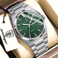 POEDAGAR Top Original Quartz Men Clock Waterproof Luminous Stainless Steel Man Wristwatch Date Week Business Men's Watches Reloj