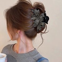 AWAYTR New Flower Hair Claws Clips Hairpins For Girls Women Fashion Rhinestone Hairgrip Barrettes Hair Crab Hair Accessories