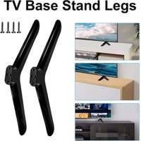 New Universal TV Base Stand Legs With Screws Black Television Tabletop Foot With Non-slip Pads TV Stand Leg Base Bracket Bedroom