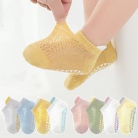 4Pairs Thin Kids Baby Boat Socks For Infants Cotton Toddlers Non-slip Floor Socks Summer Mesh Trampoline Children's Socks 0-5Y