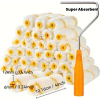 10pcs Paint Roller Kit 4 inch Rollers and Covers Paint Roller Brush For Painting Walls Cabinets Doors Fences New Home Renovation