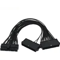 Three Dual PSU Cable Adapter ATX 24Pin Power Supply Extension Sync ADD2PSU Starter Extender For Miner Mining