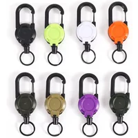 Portable Retractable Buckle Keychain Carabiner Badge Holder Portable Telescopic Anti Lost Keychain Clip Camping Accessories