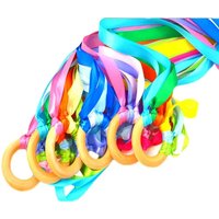Montessori Style Sensory Toy BPA-free Non-toxic Baby Ribbon Ring Newborns Upwards Develop Colour Recognition Sensory Toy