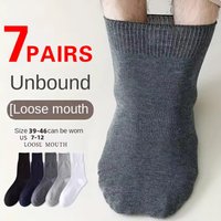 2/7Pairs Men's Non Binding Diabetes Socks Comfortable Breathable Shoes Suitable for Elderly and Pregnant Men Women for Fat Feet