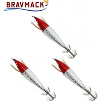 BRAVMACK Laser Luminous Fishing Bait Floating Horizontal Wood Shrimp Egi Lure Squid Jigging Shrimp Hook Octopus Cuttlefish