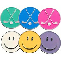 Golf Ball Markers Assorted Patterns Value Pack of 6 Golf Gifts, Golf Cap Clips Accessories Sets for Men Women Golfer