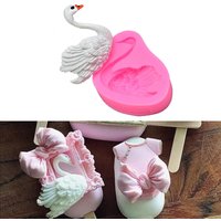 Swan Fondant Mold For Baby Shower 3D Cute Animal Sugar Craft Gumpaste Silicone Mould Cake Pop Decorating Tools Cupcake Topper