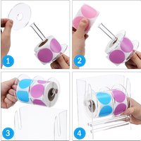 Sticker Dispenser Adjustable Label Dispenser For Office Home Clear Acrylic Sticker Roll Holder Sticker Organizer Label supplies