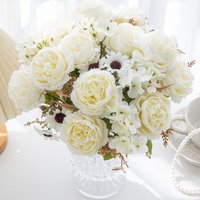 Artificial Silk Persian Peony Flower Outdoor Yard Holiday Wedding Bridal Bouquet Home Room Dining Table Vase Decoration DIY Gift