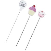 3Pcs Stainless Steel Cake Tester Probe Cake Tester Biscuits Baking Test Needle DIY Baking Tool for Cake Bread Muffin Testing