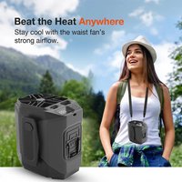 Waist Clip Fan Portable Mini Hanging Neck Fan USB Rechargeable Fan Small Outdoor Camping Waist Fan Hands-Free Ultra-Strong Wind