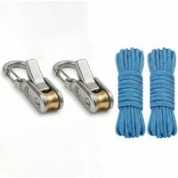Adjustable Tent Rope Tightener Pulley Tensioner with Carabiner Hook Reflective Paracord Cord Adjuster for Camping Tarp Canopy