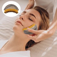 Dry Facial Brush Soft Bristles Contoured Lymphatic Massage Tool Portable Face Sculpting Device Home Spa Gentle Exfoliation Brush
