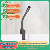 Led Reading Lamp Flashlight for Reading Mini USB Clip On Light 3 Color Adjustable Brightness Study Lamp Rechargeable