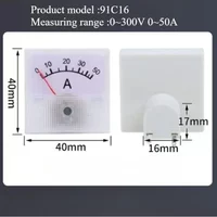 91C16 Pointer Type Ammeter DC Analog Current Meter Panel 10A 20A 30A 50A