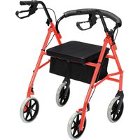 Rollator Walkers, All Terrain Walkers w Extra Wide Padded Seat for Seniors Lightweight, Easy Folding Medical Walker with 8 Whee