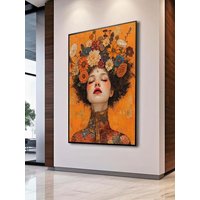 Surreal Dreamy Floral Portrait Female Poster Print Abstract Luxury Floral Face Art Canvas Painting Modern Living Room Home Decor