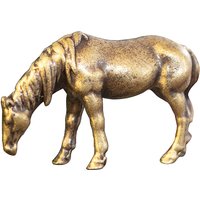 Antique Brass Long Tail Horse Figurine Miniature Feng Shui Ornament Copper Zodiac Animal Desktop Decorative Craft Home Ornaments