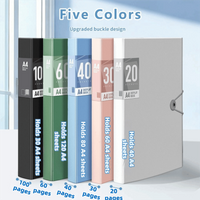 20/30/40/60/100Pockets Morandi Color A4 Display Book With Elastic Buckle Large Capacity File Organizer Paper Storage Binder