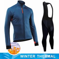 AliExpress NONE 2026 New Thermal Fleece Cycling Jersey Set Winter Long Sleeve MTB Racing Bike Jersey Suit For Men Bib Pants Set Cycling Clothing