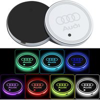 2PCS Car Interior Luminous Coaster Cup Holder Pad Auto Accessories For Audi Sline TT RS S S3 S4 S5 S6 A3 A4 A5 A6 A7 Q3 Q5 Q6 R