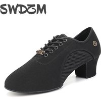 Women Dance Shoes Black Modern Ballroom Salsa Dancing Shoes Boys Latin Jazz Training Shoes Adults Tango Dance Sneakers Men