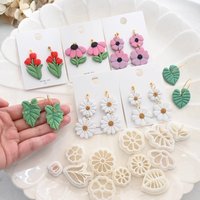 Daisy/Tortoise Back Leaf Shape Polymer Clay Cutter DIY Flower Earrings Pendant Jewelry Polymer Clay Molds Ceramic Tool