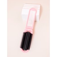 1PC Portable Mini Foldable Hair Comb with Mirror – Anti-Static Massage Comb, Travel Styling Tool for Girls, for Real Hair Wigs