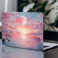 cherry blossoms and moonlight - scratch-resistant PVC material, sticky decorations suitable for various laptop models, laptop