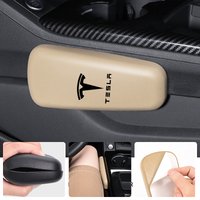 Leather Car Door Armrest Pad Knee Cushion Car Accessories Sticker For Tesla Model 3 Model S Model X Model Y Roadster Bonina Coil