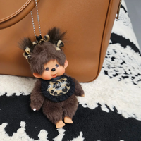 New Monchhichi Collab Plush Doll Keychain Soft Fluffy Bag Pendant Charm Cute Stuffed Toy Desk Decoration Item Keychain Hot Gifts