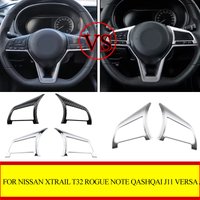 For Nissan Xtrail T32 Rogue Note Qashqai J11 Versa Juke Micra Kicks Leaf Sentra Car Steering Wheel Trim Sticker Cover