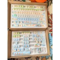 Summer Beach Keycaps 135 Keys Animal Friends Key Cap Custom Cute Games Kyscap Gift MOA Profile Dye-Sub for Mechanical Keyboard
