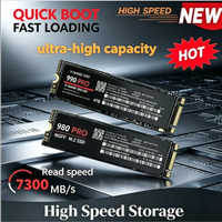 【Brand+】New 980Pro 990Pro for Laptop Desktop PC SSD Internal Solid State Drive M.2 NGFF PCIe 4.0 High Speed Up to 7400MB/s