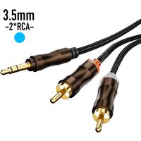 RCA To 3.5 mm Jack Aux Audio Cable Hifi Stereo 3.5mm To 2RCA Splitter Cable For Home Theater TV PC Amplifiers DVD Speaker Wire