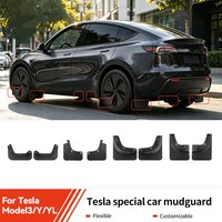 YZ For Tesla Model 3/Y/YL Highland Juniper 8-piece set of TPE non perforated mudguard All Weather Car Mudflap Accessories