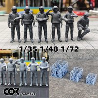 American Tank Soldiers Army Figure Soldier Team Military Man Assembly Diorama Scale Miniature Model Kit 6 Pcs 1/72 1/35 1/48