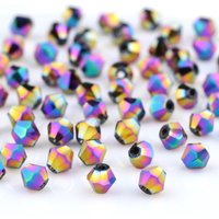 3 4 6mm Austrian Bicone Crystal Beads Electroplate Faceted Glass Bead Loose Spacer Bead for Jewerly Making DIY Bracelet Necklace