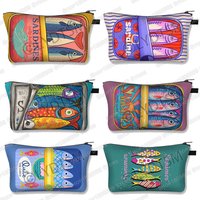 Colorful Sardine Cans Shape Creative Cosmetic Bag Fish Ocean Animal Girls Toiletry Bags Lipstick Pouch Ladies Portable Wallet