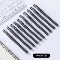 10Pcs Black Frosted Gel Pen 0.5mm Carbon Ink Signature Pen For Student Office Exam School Stationery Writing Accessories Set Kit