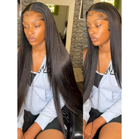 250% Density Straight HD Transparent 13x6 Wig Brazilian Lace Front 30 40 Inch 13x4 Human Hair Wigs Lace Front For Black Women