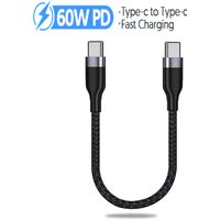Type C to Type C 60W Fast Charging Cable USB C 0.25M Portable Short Data Cable For iPhone Samsung Xiaomi Dual PD Charge Cables