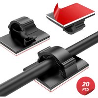20PCS Cable and network cable fixing clip with double-sided adhesive base flexible USB data cable, cable winding management clip