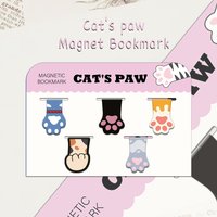 5PCS Creative New Product Cat Claw Magnetic Bookmark Student Supplies Books Interpage Decoration Bookmarks