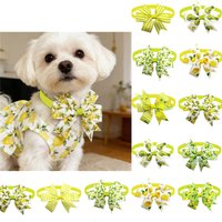 50/100pcs Summer Style Dog Bowties for Small Dog Bow Ties Collars Fashion Lemon Pattern Puppy Bows Pet Supplies Wholesale