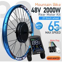 AliExpress LITTLE TT MTX39 48V 2000W Electric Bicycle Conversion Kit Rear Hub Motor Wheel dropout 135-142mm Bicycle Wheel 27.5
