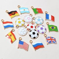 20pcs Enamel National Flags of Various Countries Charms Pendant Football DIY Jewelry Making Accessories Findings