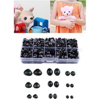 1000 pièces yeux et nez de sécurité en plastique noir bricolage artisanat Cabochons demi-ronds yeux à fond plat yeux de poupée artisanaux pour marionnette d'ours